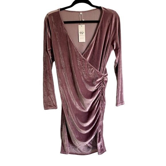 Halcyeen Velvet Wrap Ruched V Neck Bodycon Cocktail Party Club Dress Med… - Picture 1 of 11